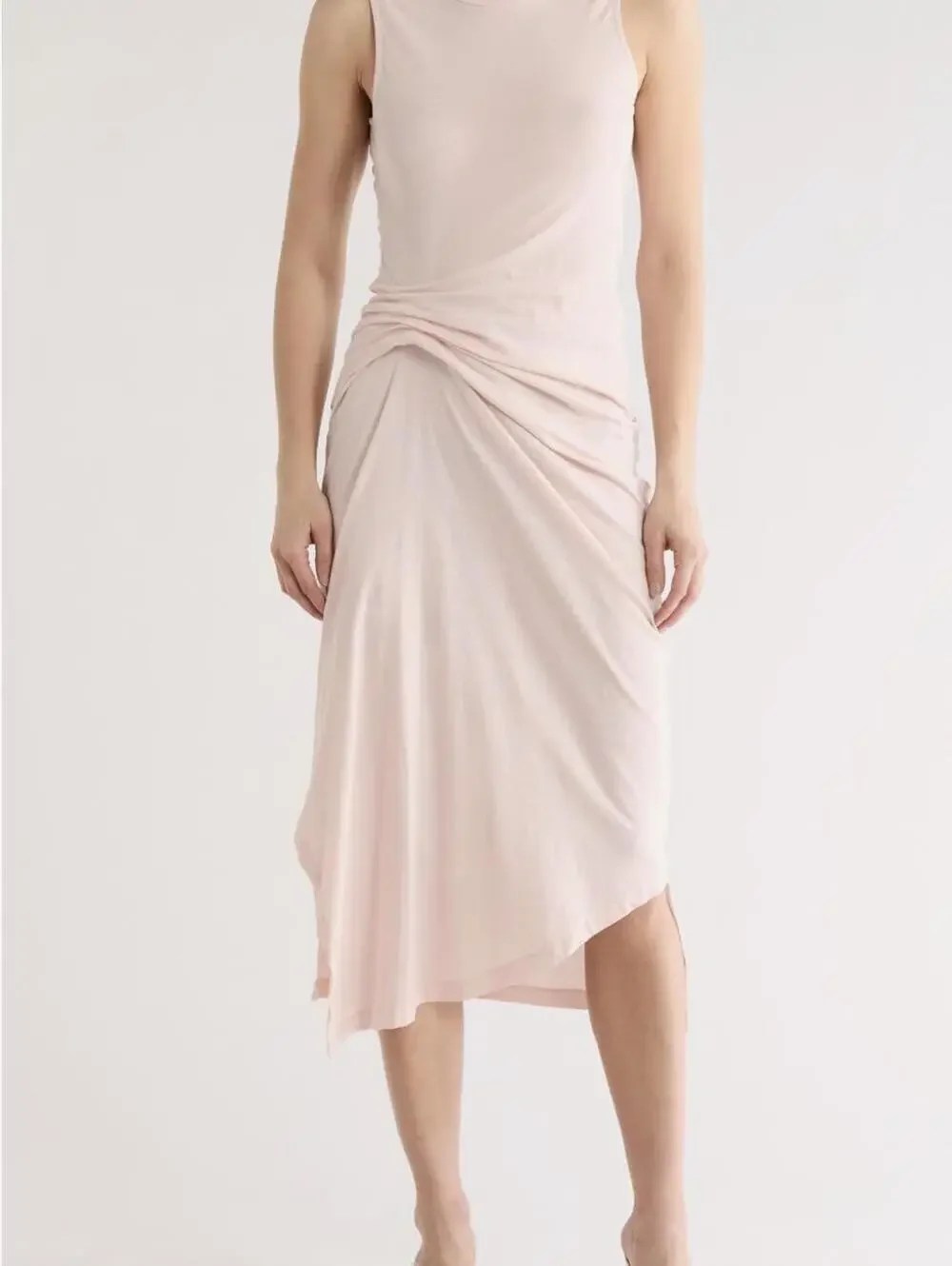 all saints pink dress Parachute Silk Dress SOFT PINK